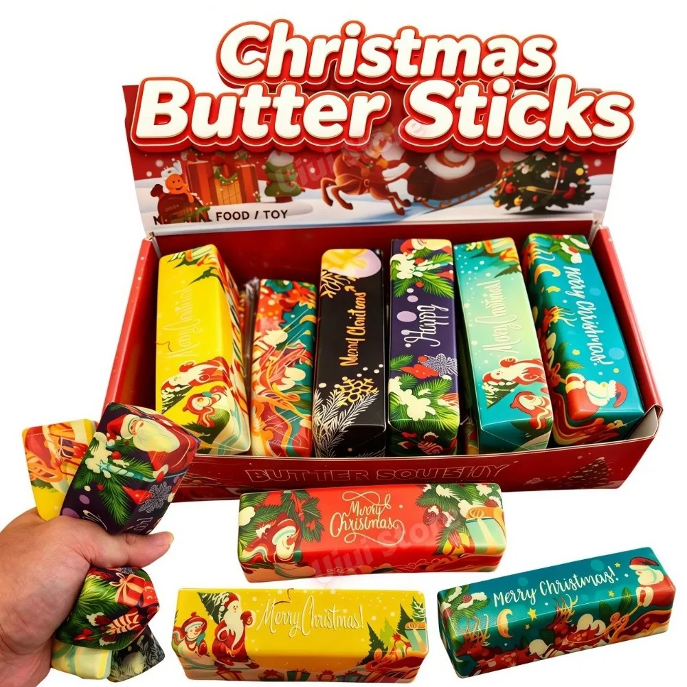PU Material Butter Stick Squishy Slow Rising Slow Rebound Butter Stick Fidget Elastic Cheese Shape Butter Stick Squeeze