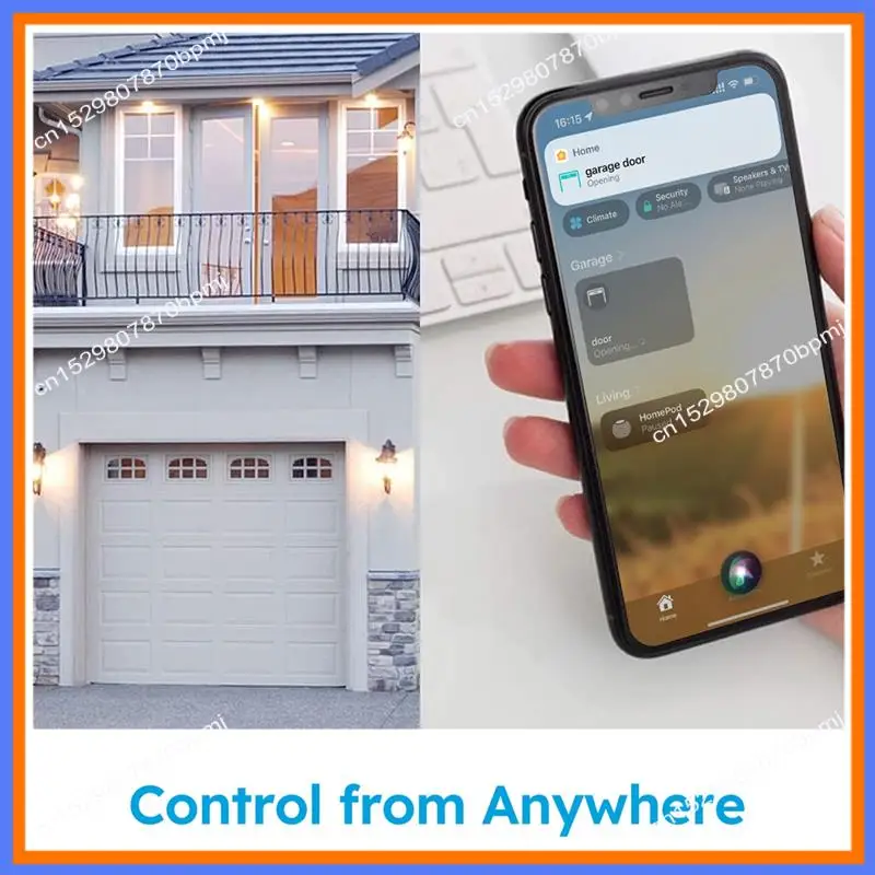 Baae 1 peça para homekit wifi interruptor de porta de garagem plástico branco vida inteligente remoto via para siri carplay plugue da ue