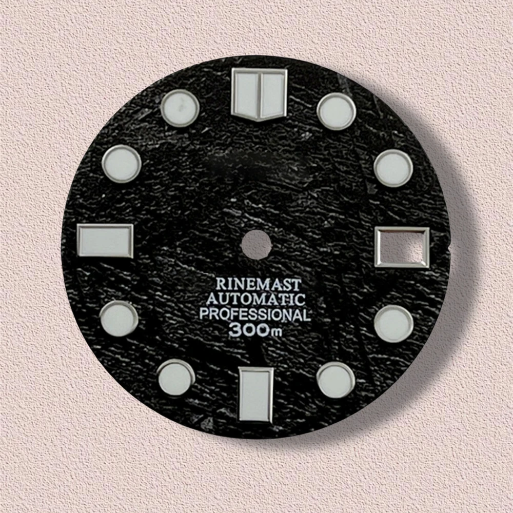 28.5Mm S Logo Meteorit Dial Cocok NH35/NH36 Gerakan Otomatis C3 Hijau Bercahaya Aksesori Modifikasi Jam Tangan Berkualitas Tinggi