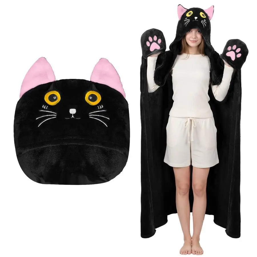 

Hooded Blanket for Women, Soft Snuggle Wrap Cape Throw, Fleece amp Sherpa Hoodie