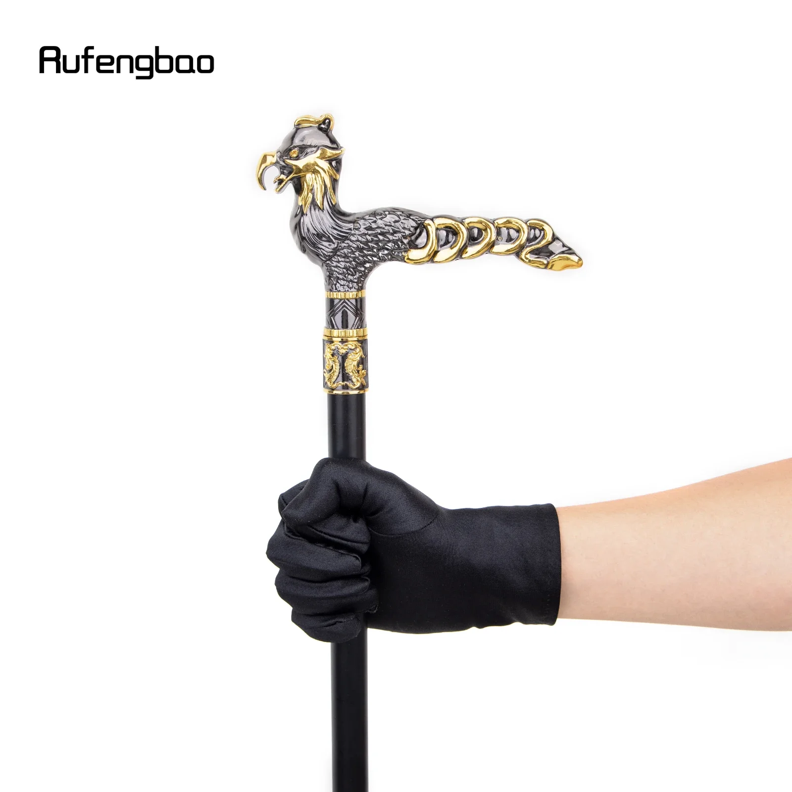 Ouro preto pássaro única articulação moda bengala decorativa vampiro cospaly festa bengala halloween crosier 93cm