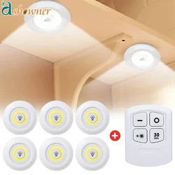 3W Super Bright COB Kitchen Cabinet Light LED Night Light Remote Control Dimmable Wardrobe Night Lamp Home Bedroom Nightlight