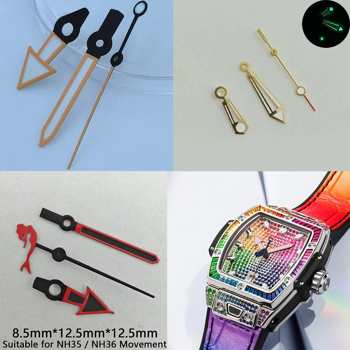 NH35 NH36 зеленые светящиеся стрелки для часов с автоматическим механизмом, аксессуары для часов, детали для часов/указатели для наручных часов