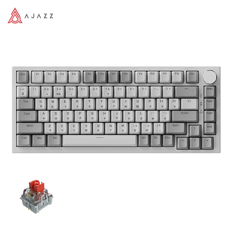 Ajazz Ak820 RGB DIY Gaming Mechanical Keyboard 82 Key Bluetooth 2.4GHz Wireless Game Custom Gasket for Pc Laptop Russian Versi