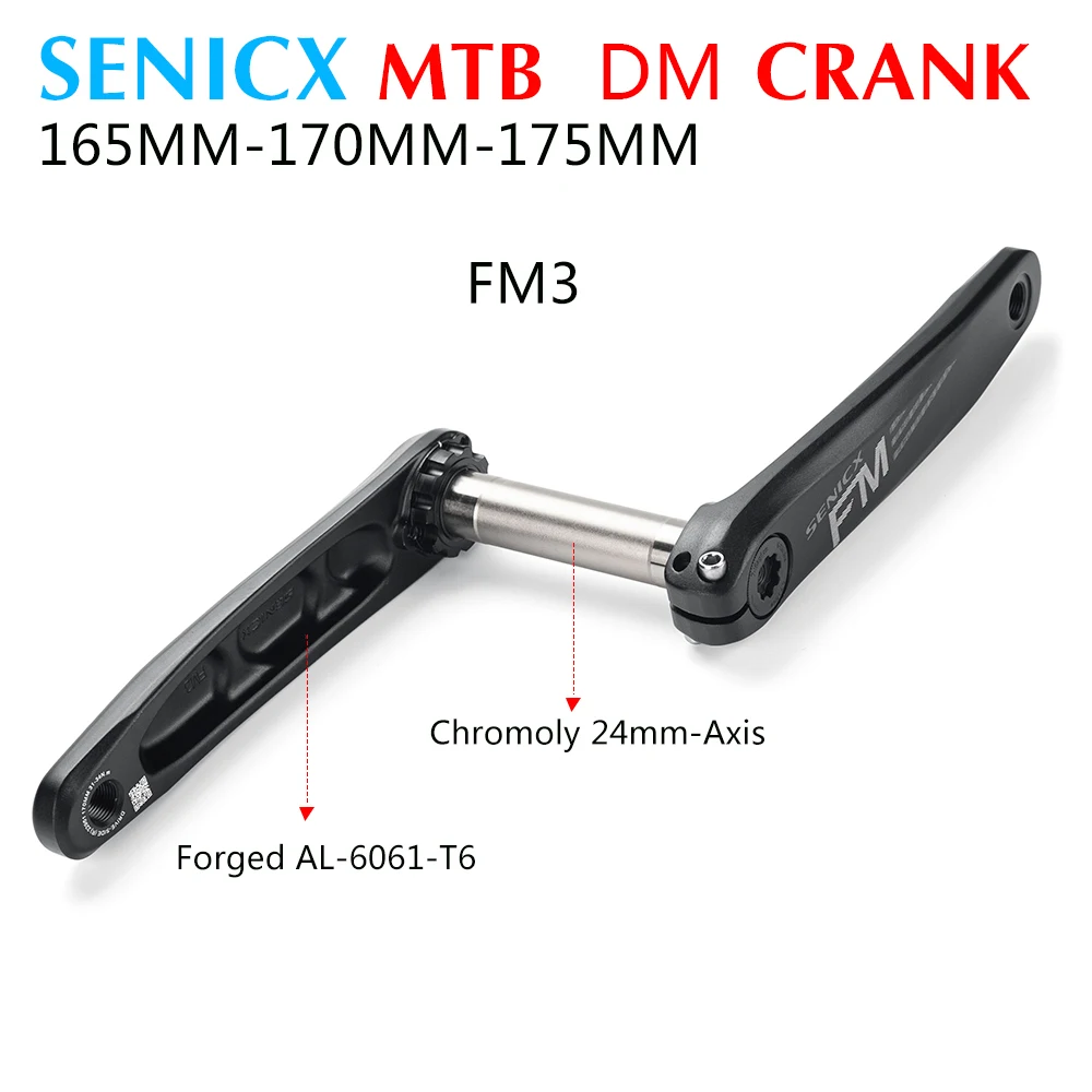 SENICX MTB Mountain Bike Crankset Bicycle Crank 165mm 170mm 175mm Aluminum Alloy crank