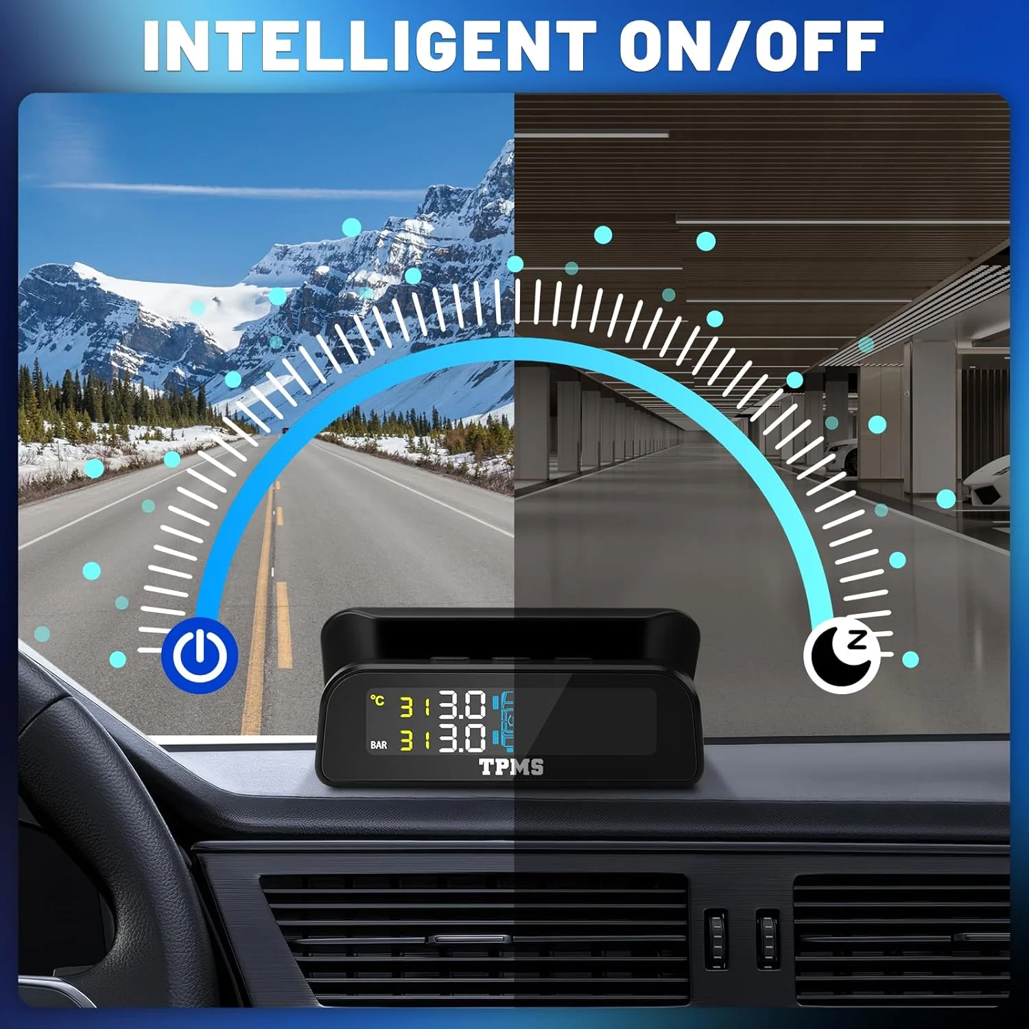 Tire Pressure Monitoring System with Solar Charge LCD Display Real TimeTPMS with 4 External Sensors For Car RV SUV MPV Truck - Image 3
