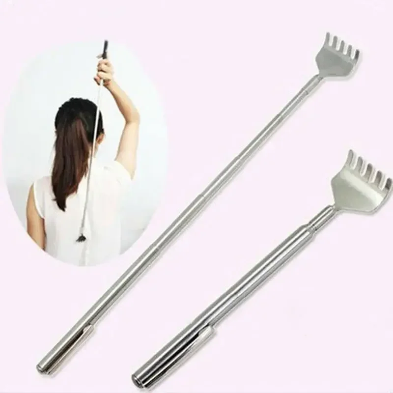 Back Scratcher Portable Back Massager Stainless Steel Telescopic Adjustable Size Itch Scratcher Pen Clip Massage Tool Heath Care
