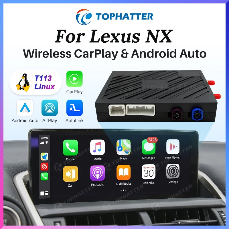 

Wireless CarPlay Android Auto Adapter for Lexus NX NX300h 2015-2021 Compatible with Original Screen Multimedia Interface Box