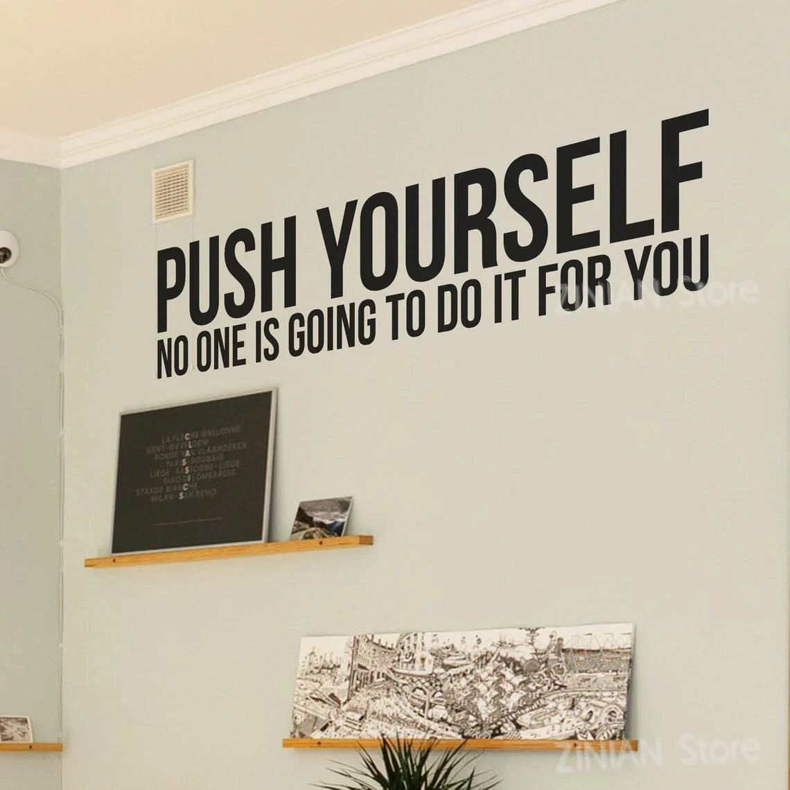 Push Yourself Motivational Wall Decal Sticker Quote for Home Office Gym Decor Positive Mindset Wall Art Inspirational T194