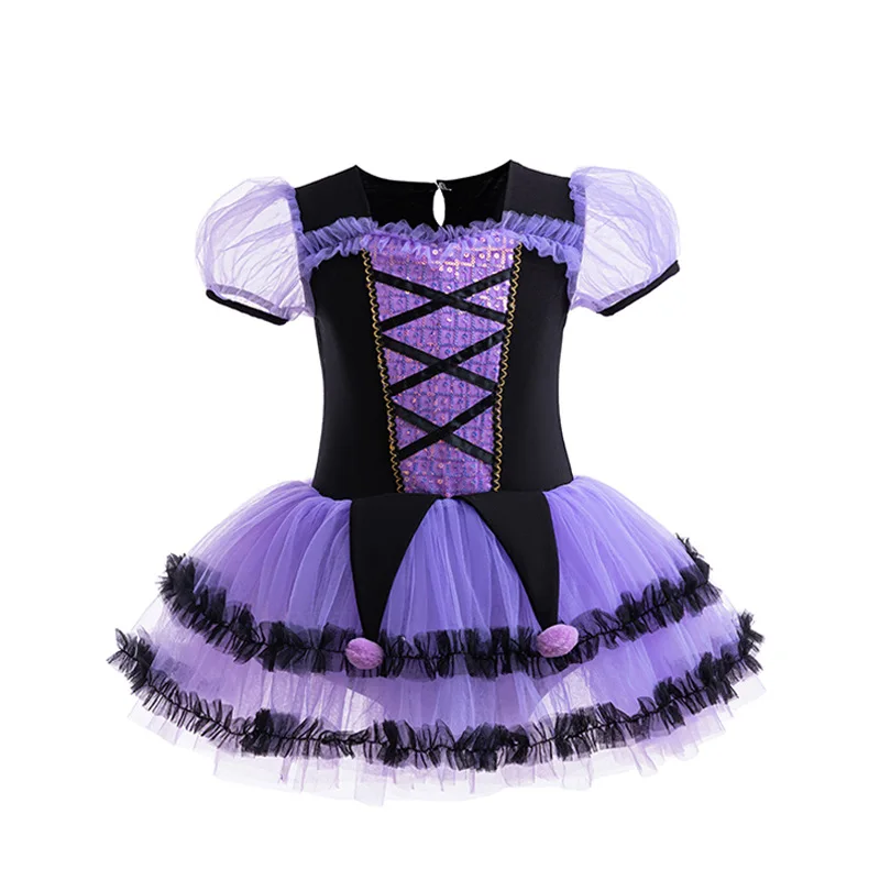 2025 Disney Summer Breathable Washable Girls Cosplay Purple Short Sleeve Kulomi Ballet Dance Clothes + Accessories Set 100-140CM