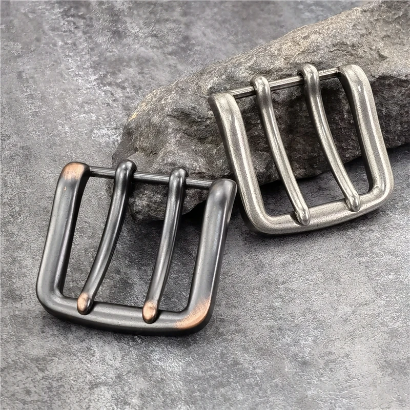 1PCS 40MM Double Pin Metal Belt Buckle Quality Leather Belt Craft Parts Cowboy Belt Buckle Western Belt Buckle For Men AK0049