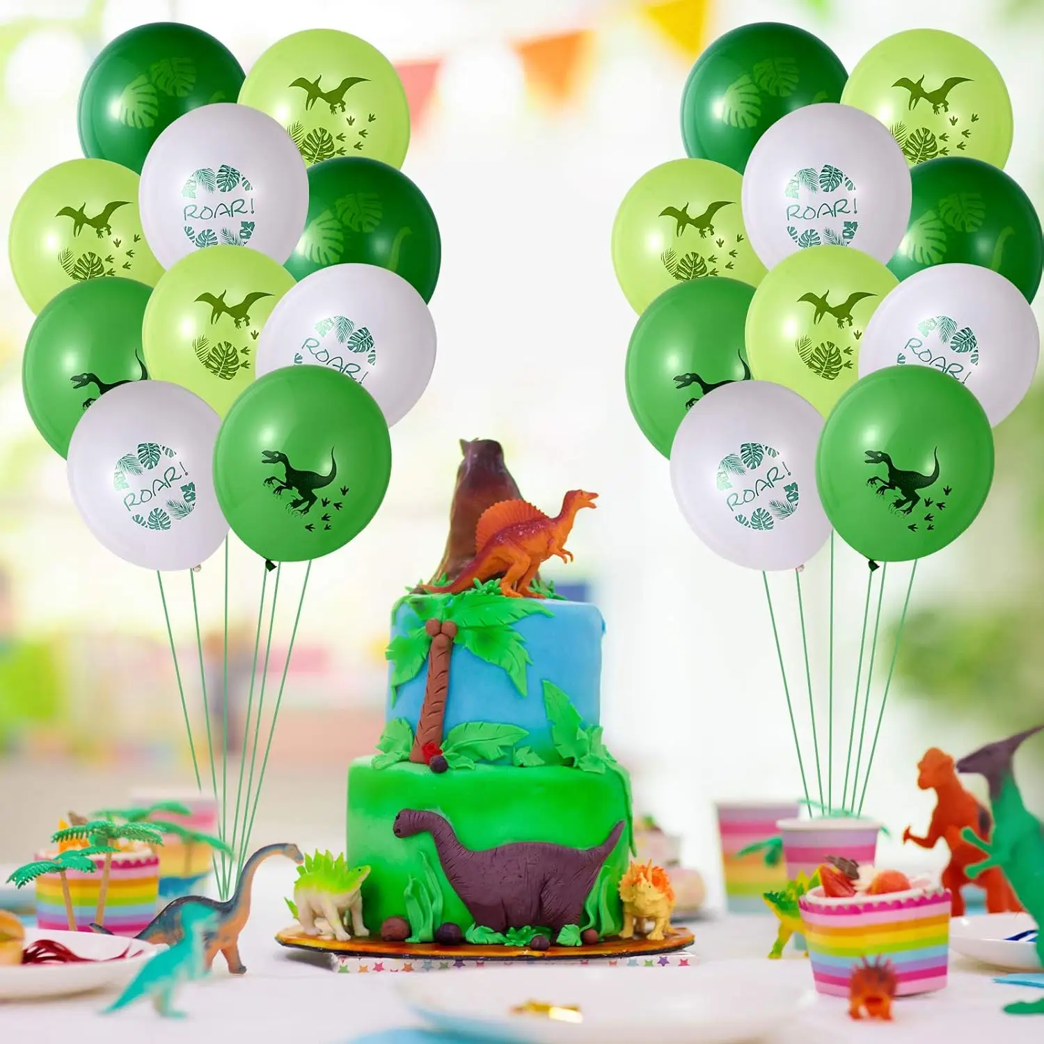 Globos de dinosaurio con patrón de Raptors y Pterosaur, globos de látex de 12 pulgadas para Cumpleaños de Niños, decoraciones para fiestas de Baby Shower