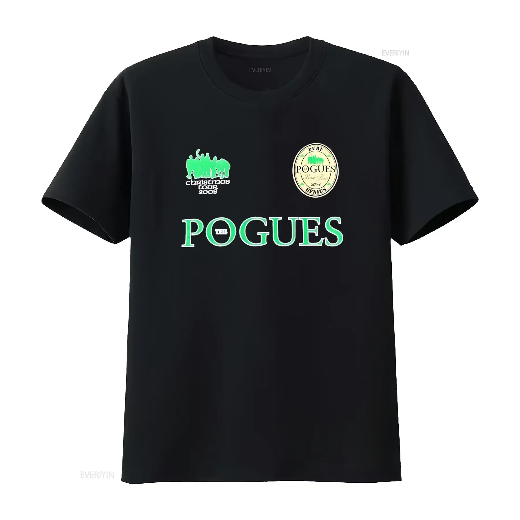 2008 The Pogues Christmas Tour T Shirt XL Rock Band Punk Pure Genius Design Shane Macgowan Merch vintage Washed Breathable