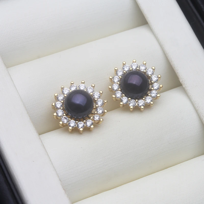 

Wedding Real Pearl Earrings Women,Natural Fresh Water White Pearl Earrings 925 Silver Wife Mother Birthday Gift Pink Purple