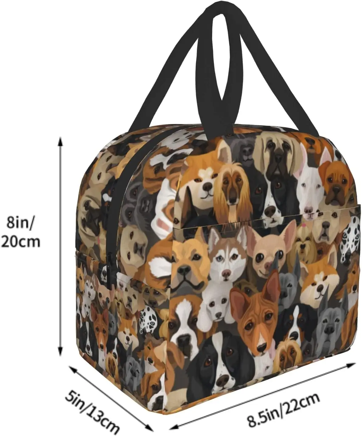 حقيبة غداء للكلاب، حقيبة معزولة للكلاب المضحكة وقابلة لإعادة الاستخدام وقابلة للغسل ومبرد حراري للنزهات وحامل طعام للسفر والعمل والمدرسة للنساء والرجال