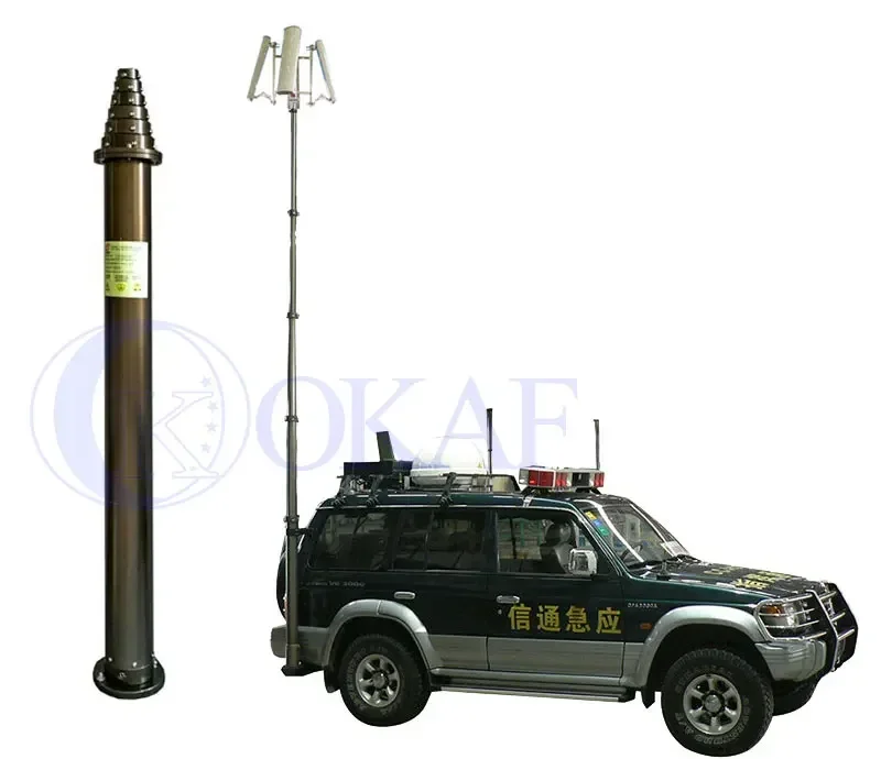 High Strength Portable Lightweight Aluminum Pole Antenna Telescopic Mast for Wireless Antenna Camera Lightning rod