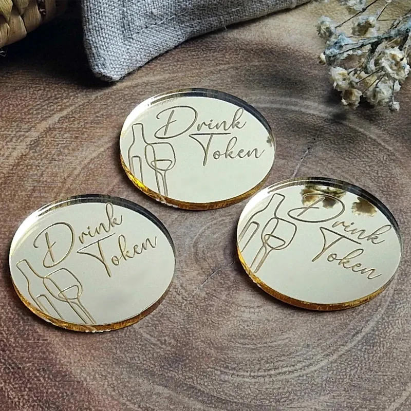 

10pcs Free Drink Token Favour Cupcake Topper Wedding Party Supplies Bridal Shower Bachelorette Party Home Table Decoration Gift