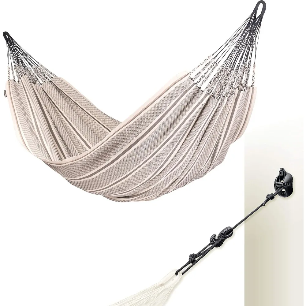 

Flora Classic Cotton Hammock for Indoor and Outdoor Use, Extra Large Double Hammock for Two, King Size, Zebra Pattern