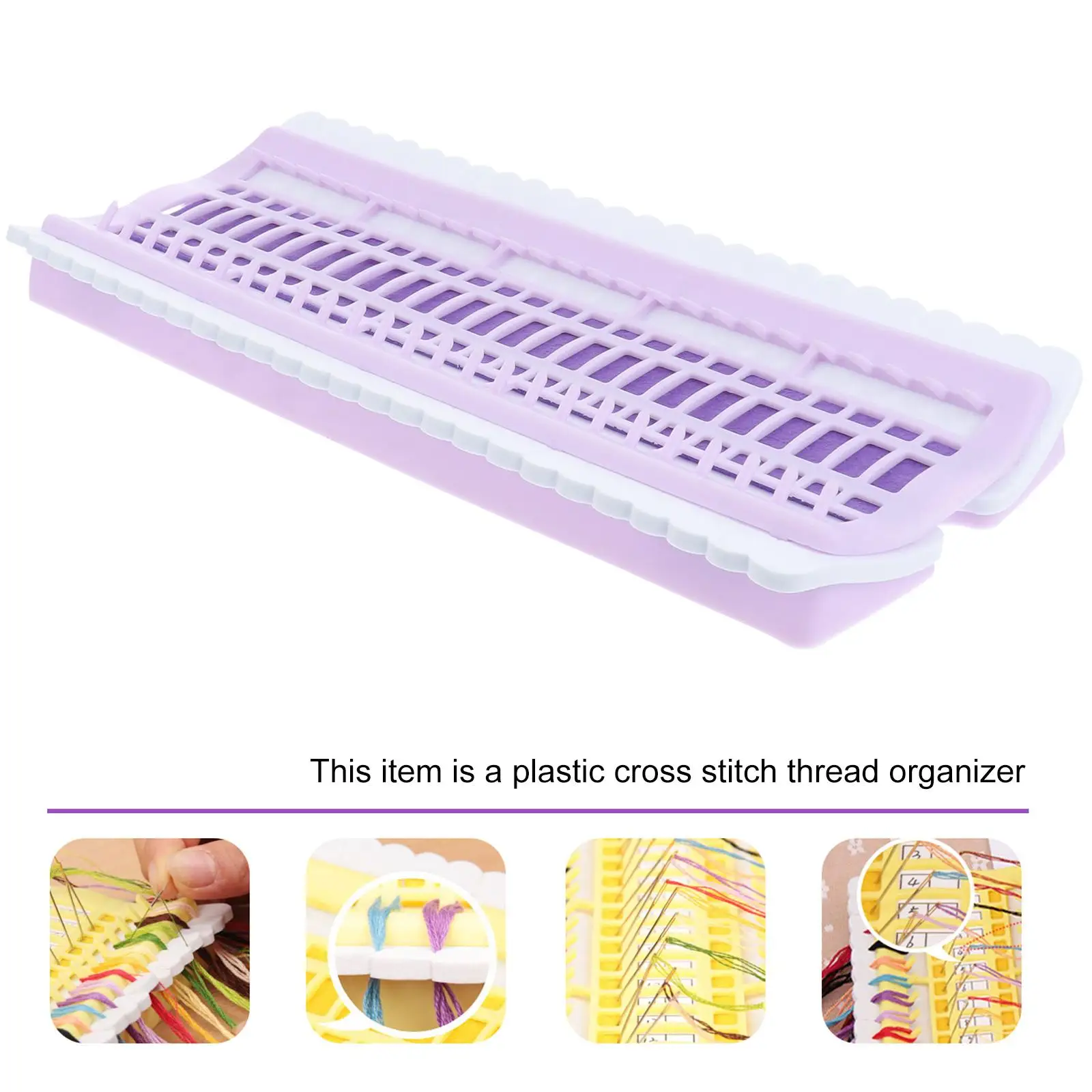 Plastic Cross Stitch Thread Organizer 50 Positions Floss Card Lightweight Compact Size Embroidery Storage Solution