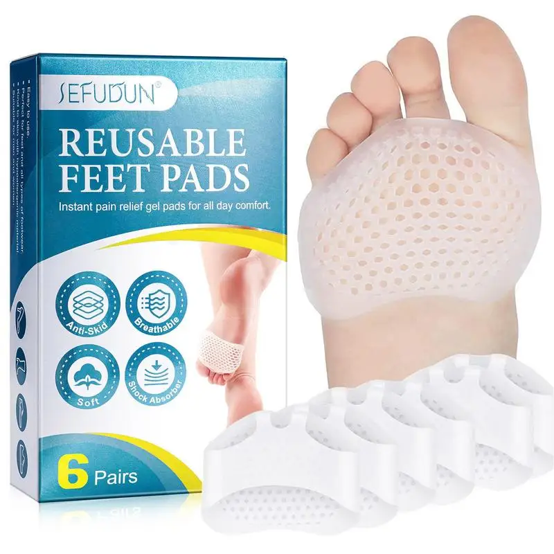 Ball Of Foot Cushions Forefoot Support Foot Pads Heels Insert Invisible Gel Pad Toe Separator Forefoot Comfort Pads For Boots