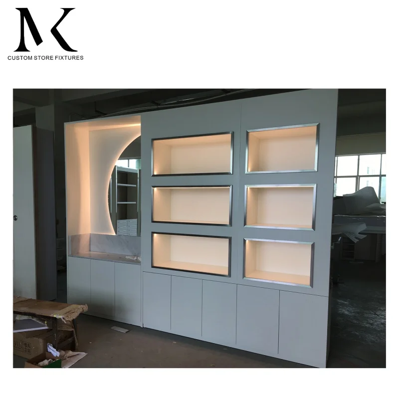 Custom. Lishi custom jewelry shop stainless steel luxury jewelry kiosk shelf store furniture jewelry display showcase