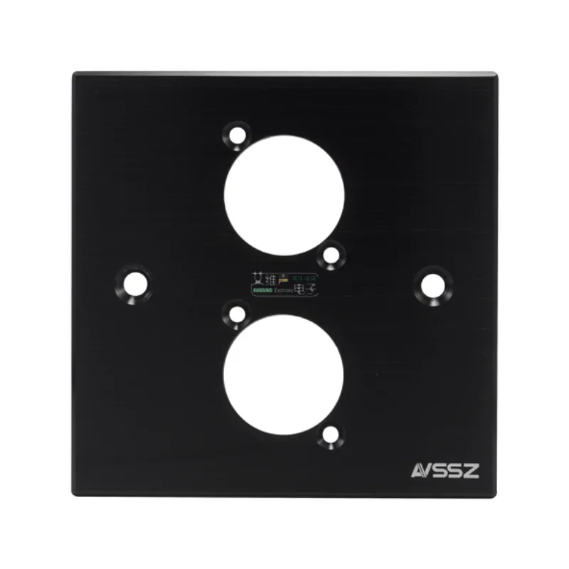 1 Uds. Enchufe tipo D negro 86 Panel tipo enchufe de pared de aleación de aluminio módulo de Audio y vídeo de 2 posiciones tipo combinado A86-2D-B