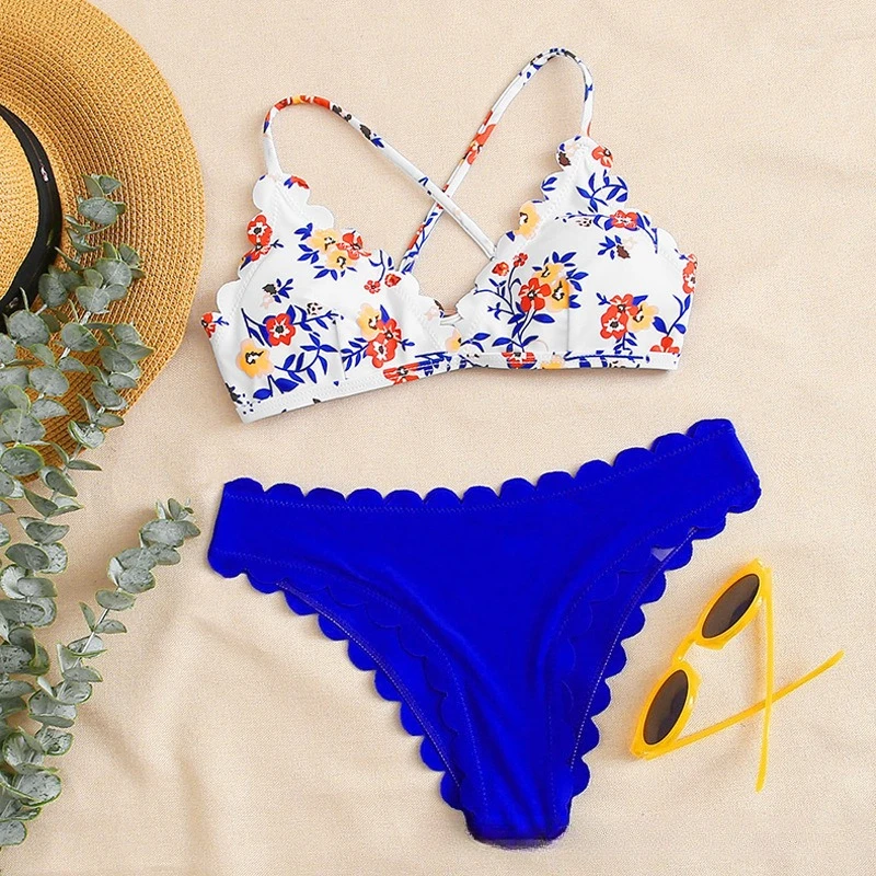 New Split Swimsuits for Women - Sexy Bikini with Straps and Lace, High - Waisted Swimwear