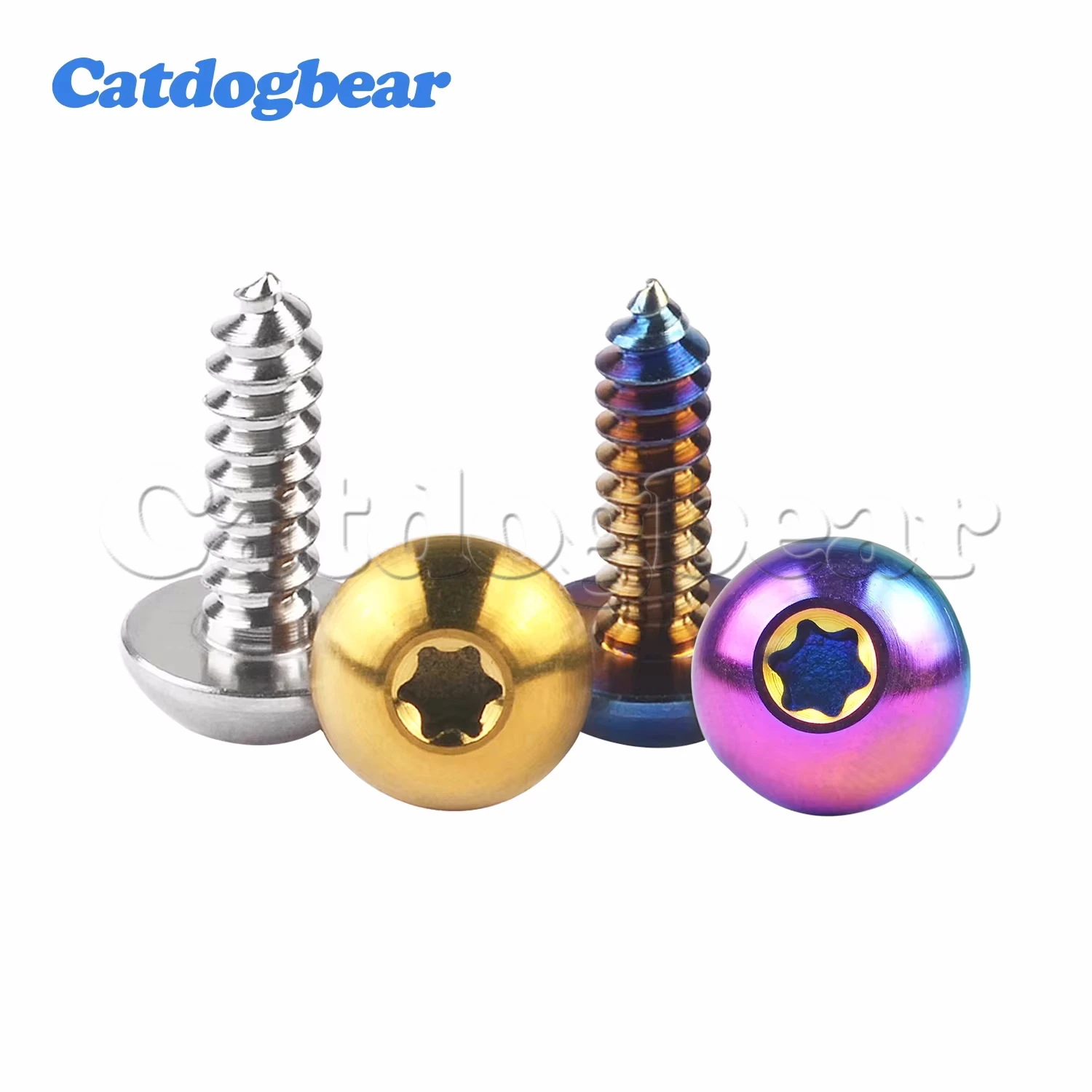 Catdogbear Titanium Ti 4PCS M4X15 20 M5x15 17  20mm M6X15mm Self Tapping Button Torx Head Screw for Motor Bike  Car