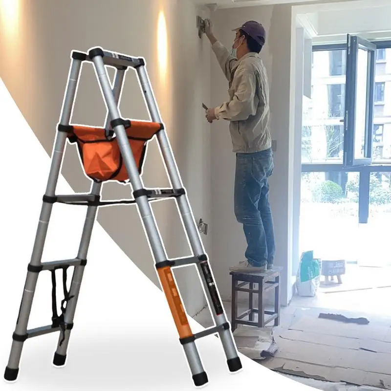 Indoor Ladder Multi-Positie Aluminium Frame Trapladder Compacte Vouwladders Voor Keuken Tuin Wasruimte Woonkamer