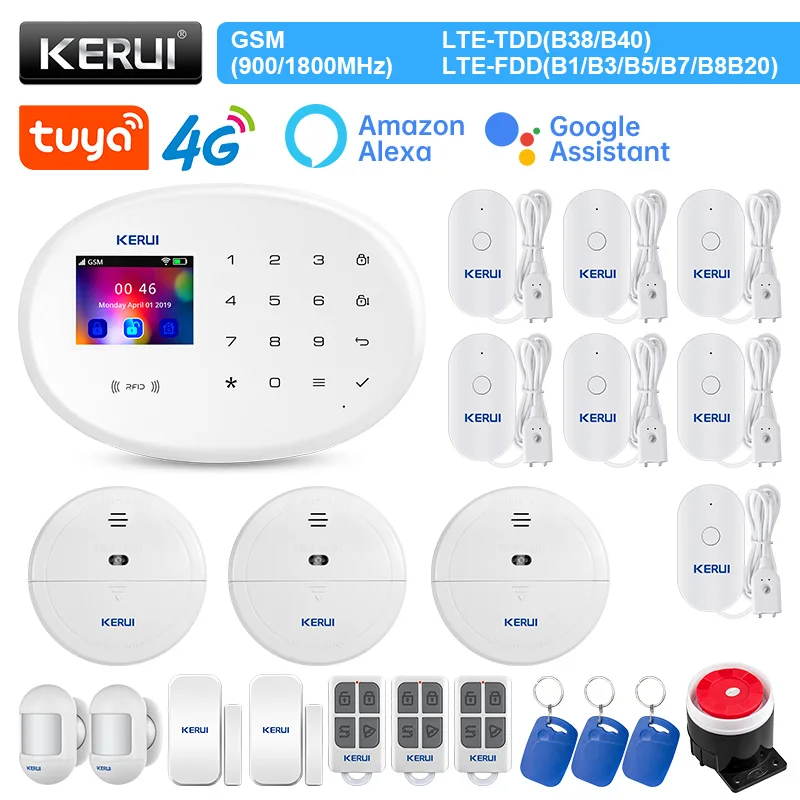 

KERUI W204 4G Touch Alarm Panel Wireless Home System GSM WIFI Alarm Tuya Smart Support Alexa Burglar RFID Motion Sensor Detector