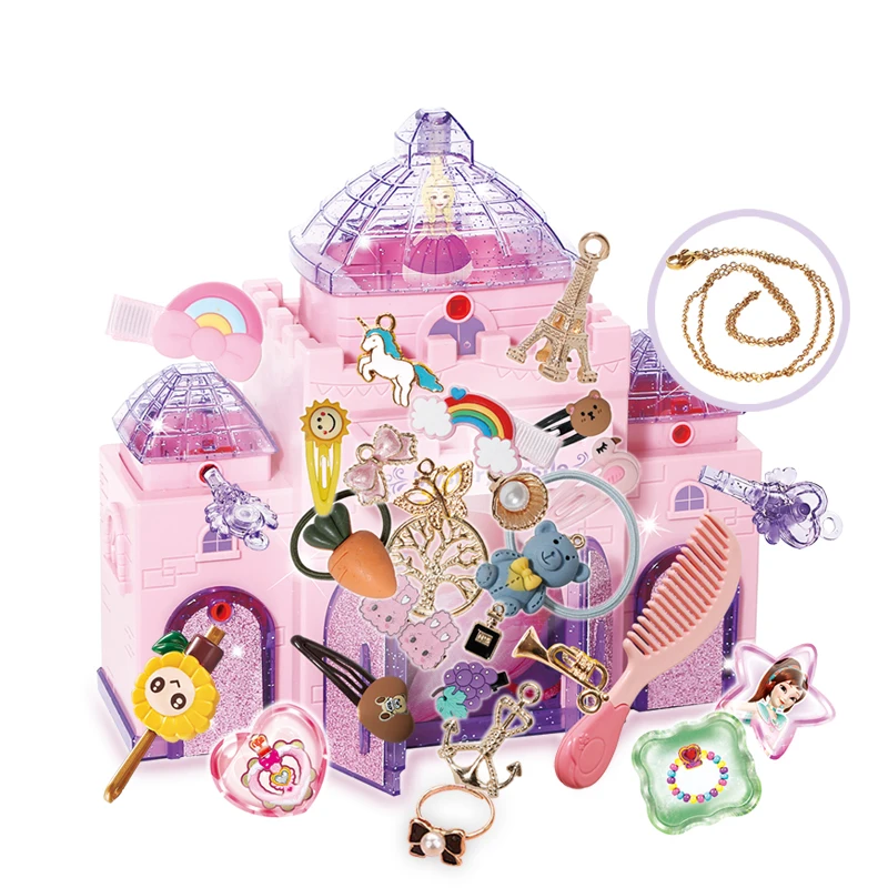 2in1 الأميرة ماجيك Casle مع مفاتيح القفل ثلاثية الأبعاد آلة لصق ملصق يدوي الصنع صانع حفلة الحرفية الحرفية لعب لفتاة هدية الكريسماس #1