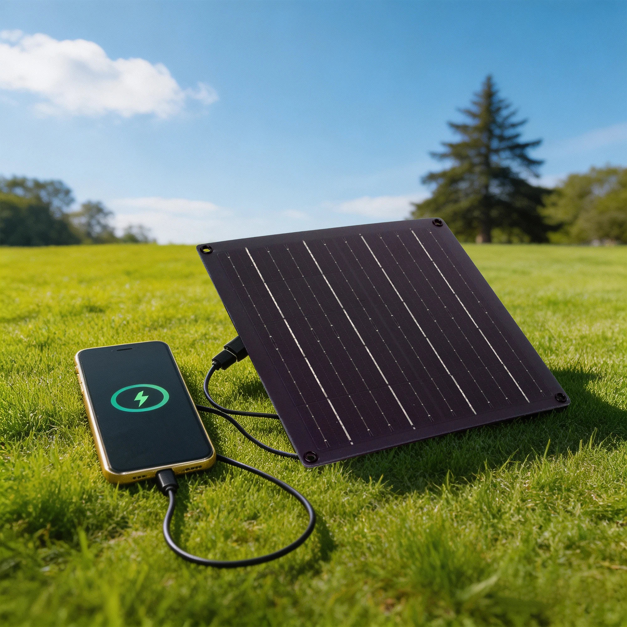 POWWALK Solar Panel 55W USB  Waterproof Outdoor Hiking Camping Portable Battery Mobile Phone Charging Bank Charging Panel 5V