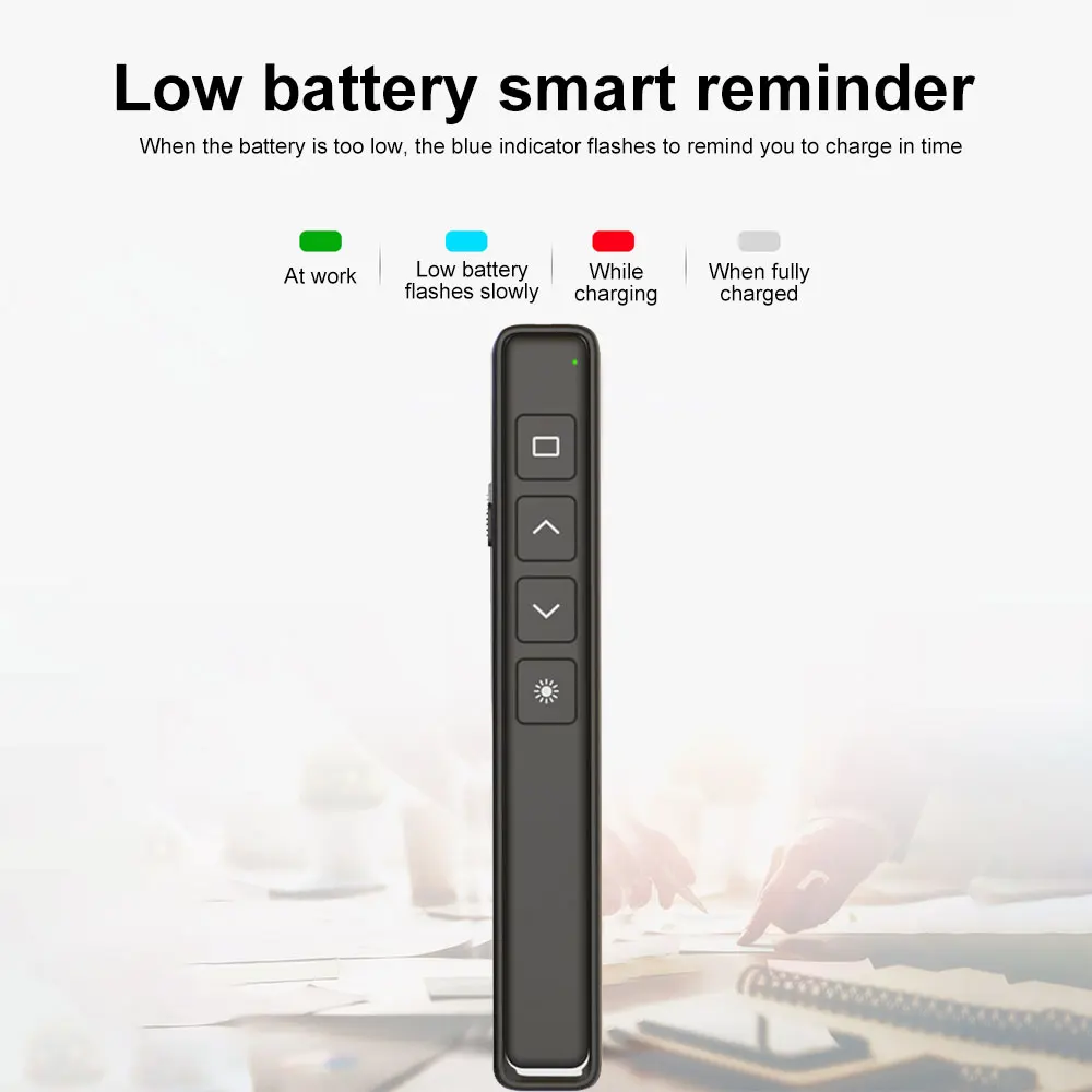 2.4GHz Wireless Powerpoint Pen Presentation Clicker 2.4g USB Remote Control Page Turning Pen PPT Clicker for Teaching Projector