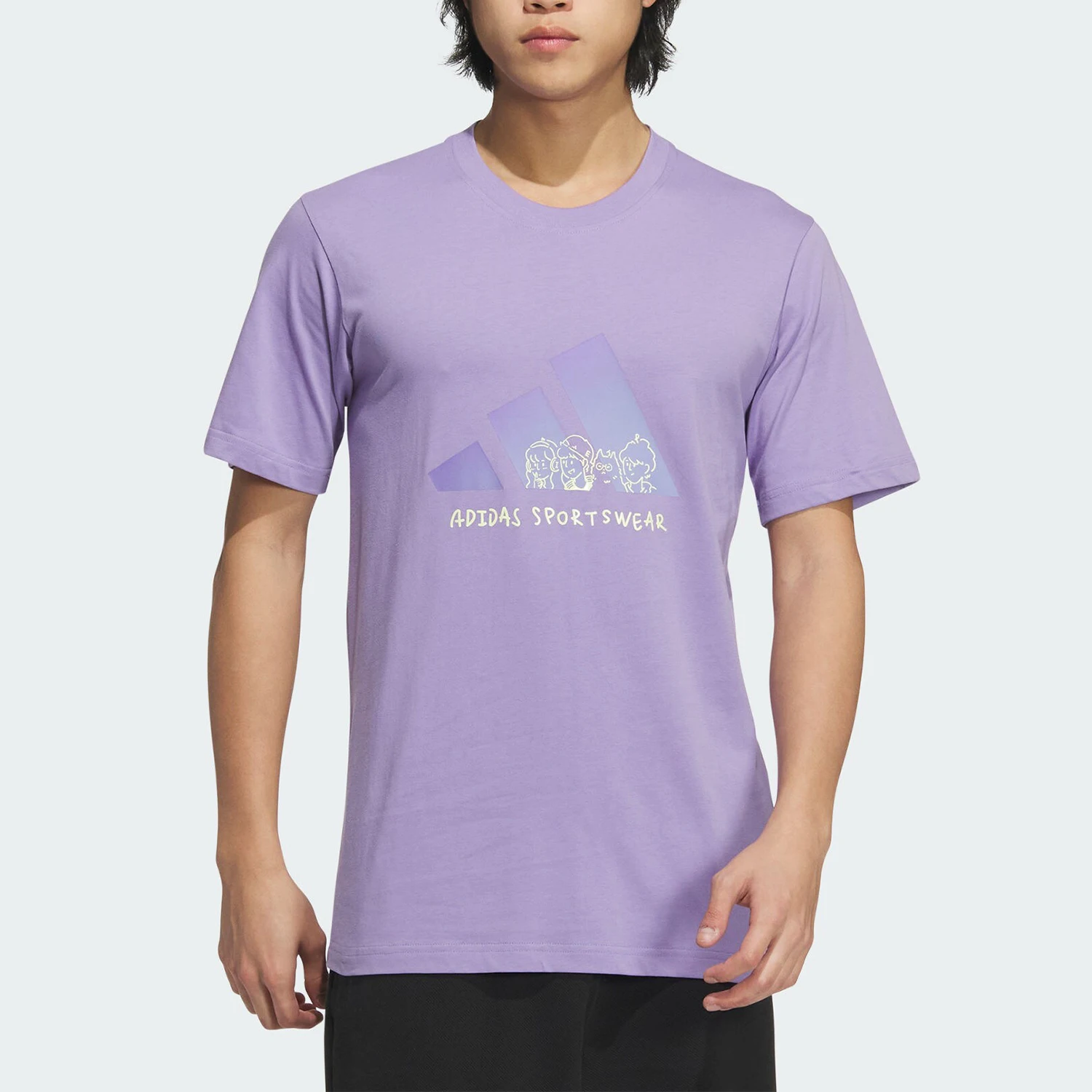 

Официальная летняя новая мужская повседневная дышащая трикотажная футболка Adidas с круглым вырезом JP4586