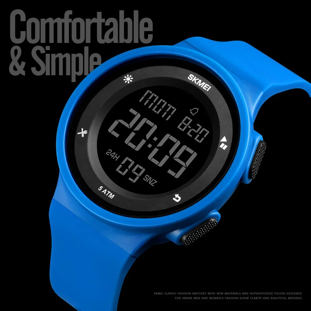 SKMEI 1445 Watches reloj hombre Comfortable Simple Digital Men Women Watch 2 Time Waterproof Mens Ladies Sports Wristwatches