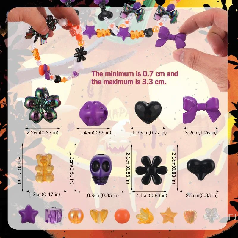 20g/40g DIY Halloween/Christmas Bracelet Making Beads, Mobile Phone Chain Accessories, Acrylic Set