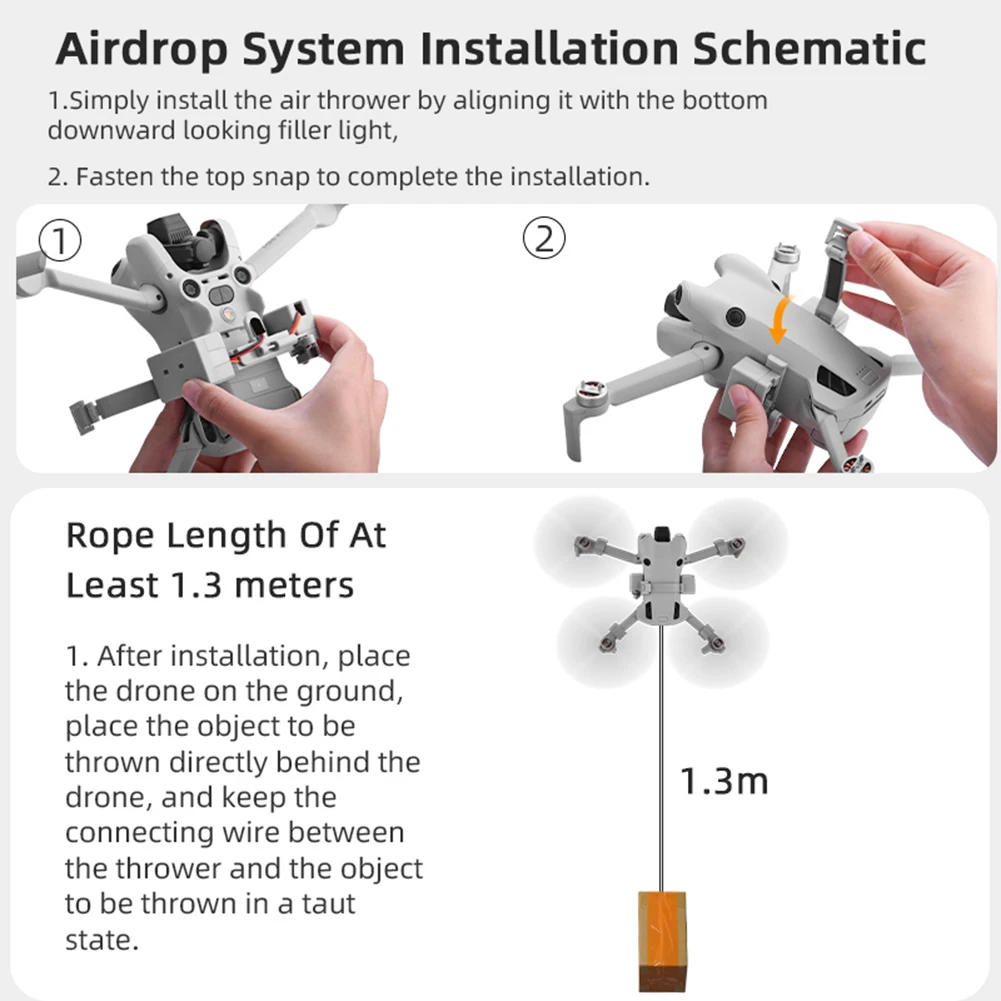 Dla DJI Mini 4 Pro Drone System miotacza zrzutu powietrza z ładowaniem USB Dropper dostawa Dropper do wyszukiwania ślubów wędkarskich