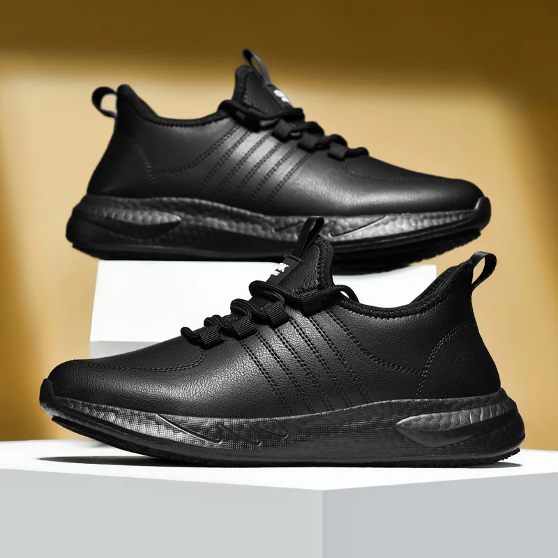 Men's casual chef shoes four season fashion waterproof anti slip oil proof hotel kitchen work shoes casual light walking shoes