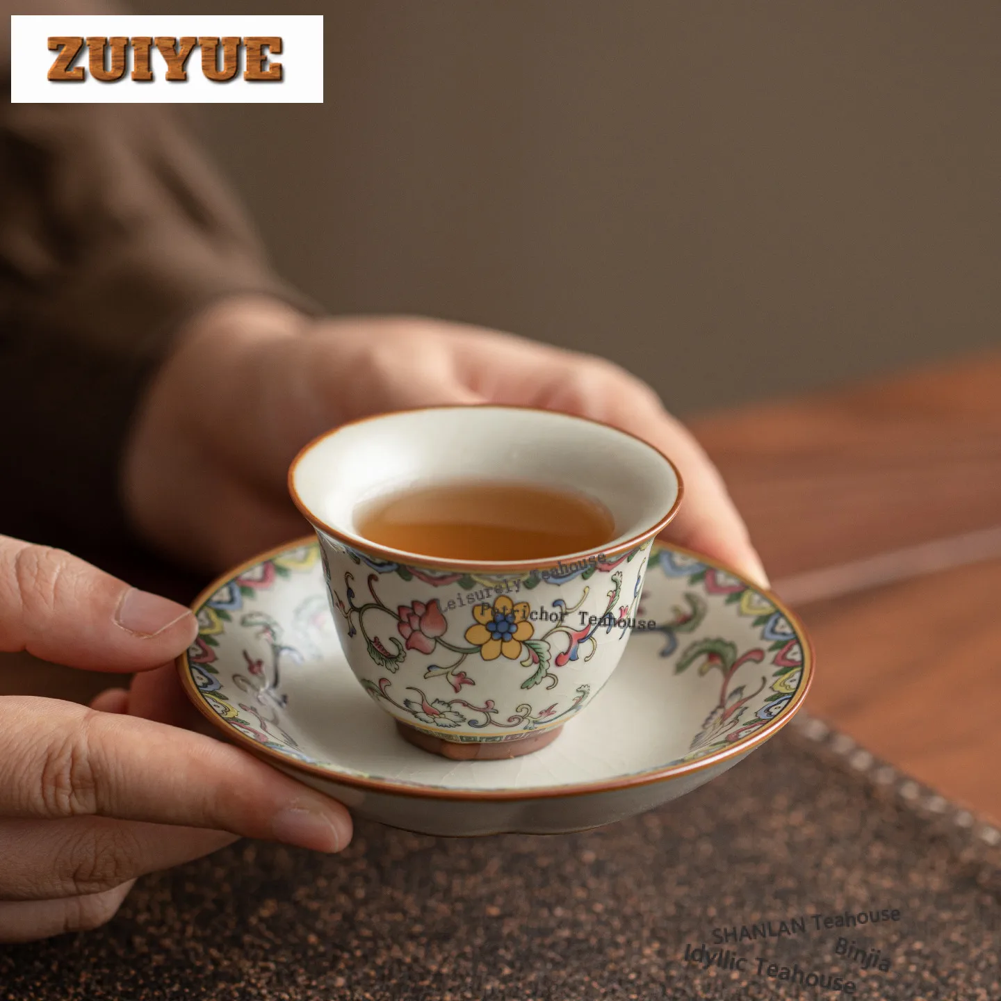 Ru Kiln Interlock Branch Lotus Decoration Coasters Zen Stand For Mugs For Coffee Cups Saucer Anti-scald Placemats Cup Holder Cha