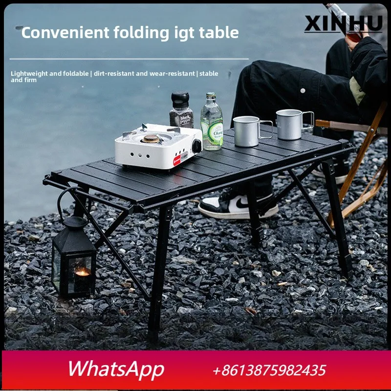 

YJQ Folding Table Portable Multifunctional Aluminum Alloy Folding Egg Roll Table Portable Ultralight Outdoor Table