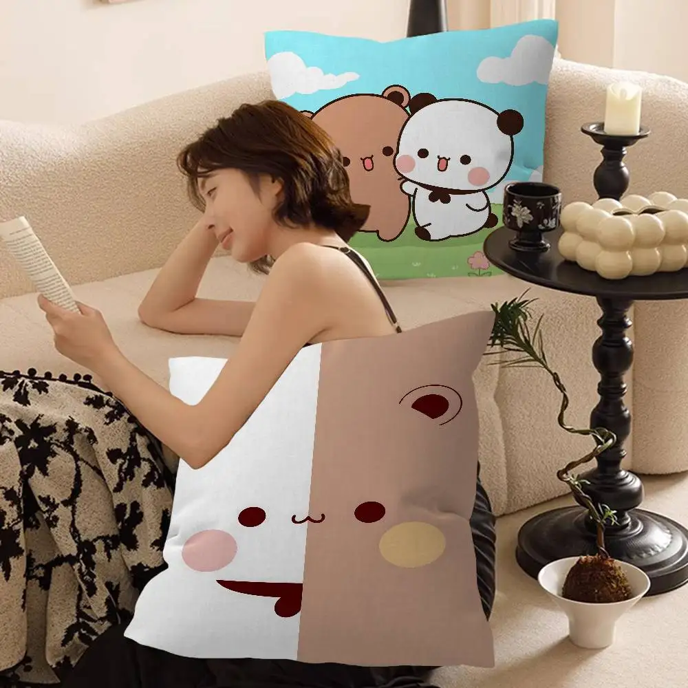 Bear Cartoon Kawaii D-Dudu B-Bubu Personalized picture text home decorative pillows Household Gifts 45x45cm