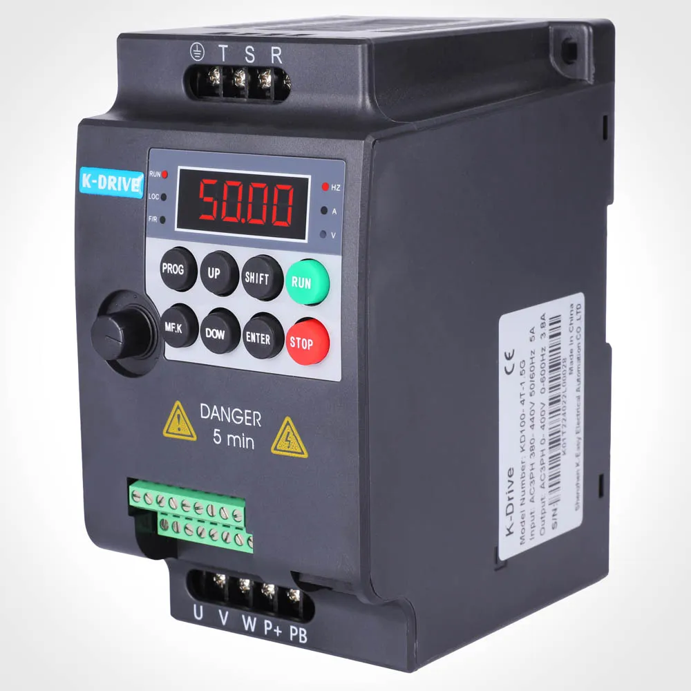 K-Drive KD100 Variador Frequency Inverter Converters AC Drive VFD Speed Controller 0.4KW ~ 11KW 220V/380V Vector Control