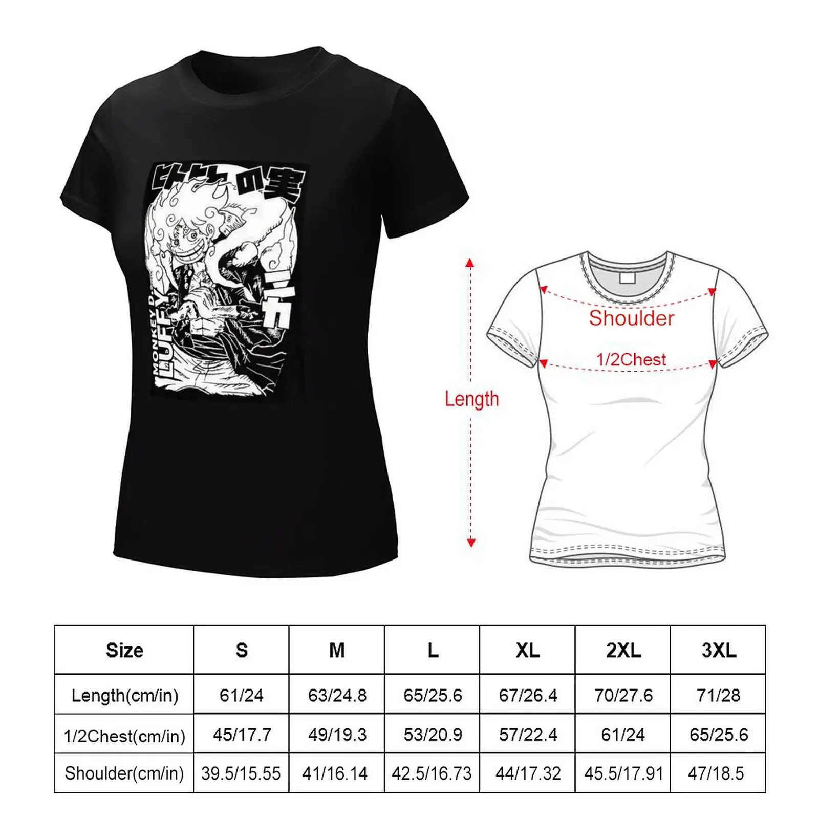 Gear Fifth T-Shirt graphics plus size tops blanks heavyweights black t-shirts for Women