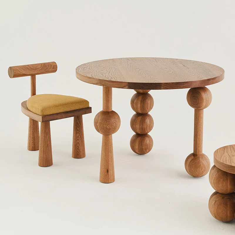 Medieval style solid wood dining table retro special-shaped foot table rectangular large board table B & B creative art