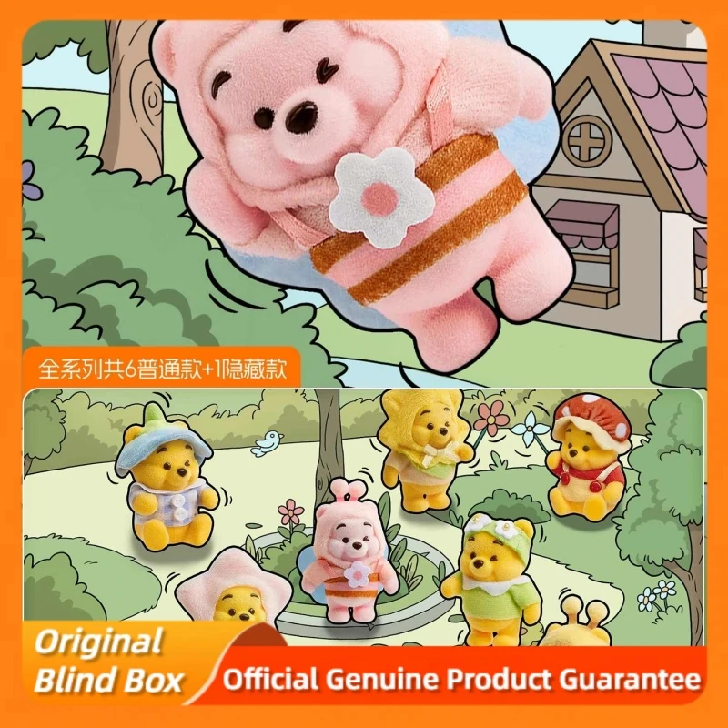 

Genuine Disney Winnie The Pooh Touching Garden Series Blind Box Cute Flocking Figurine Dolls Mystery Box Trendy Toys Gifts
