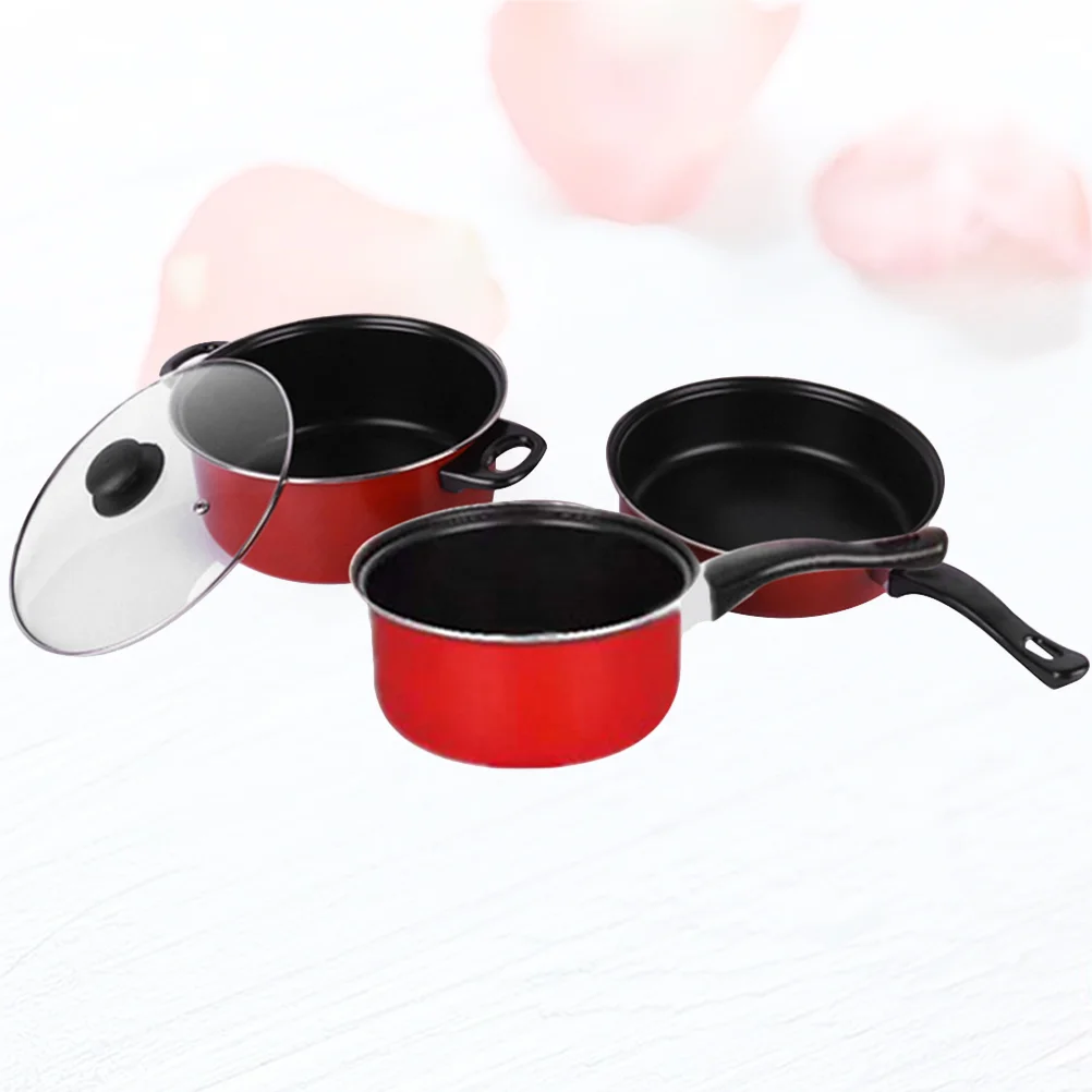 

3pcs Non stick Frying Pan Soup Pot Milk Pan Set Multifunctional Cooking Tool Kitchen Utensil Easy Use Practical Design