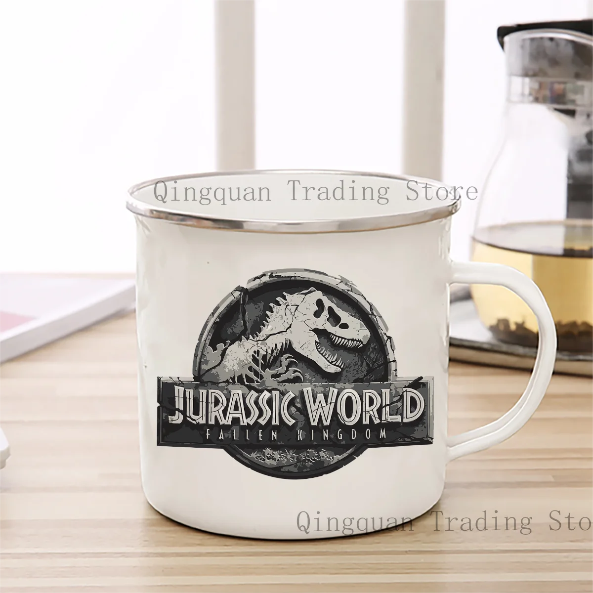 كوب قهوة مطلي بالمينا من جراسيك بارك، 11 أونصة، شاي قهوة سيراميك، كوب كاكاو، مقبض، كوب شرب الشاي #5