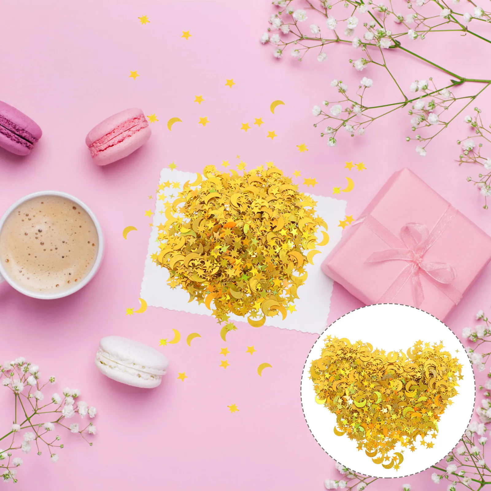 

Decorative Confetti Star Moon Pieces Material Crafts Backdrop Festival TableDecoration DIY Art Project Scrapbooking