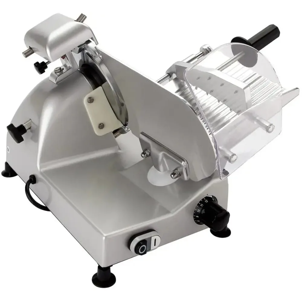 

10" Premium Chromium-plated Steel Blade Electric Deli Meat Cheese Food Slicer semi-automatic Commercial and for Home Use 240W