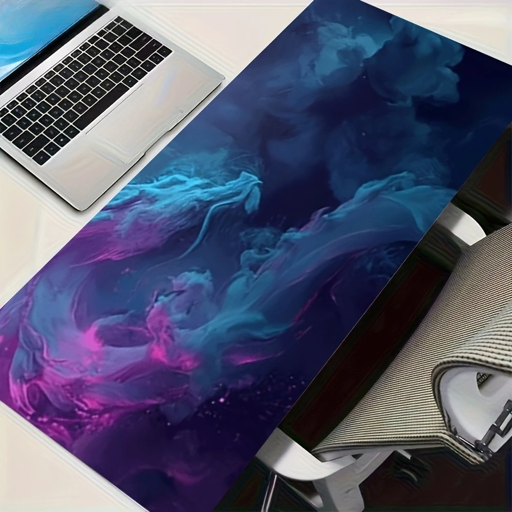 Un motif dégradé bleu et violet, représentant des nuages et de la brume abstraites, alfombrilla ratón decoração setup gamer